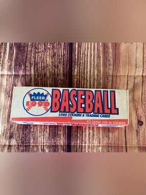 NEW/SEALED Fleer Vintage 1990 MLB Baseball Logo Stickers & Baseball Cards